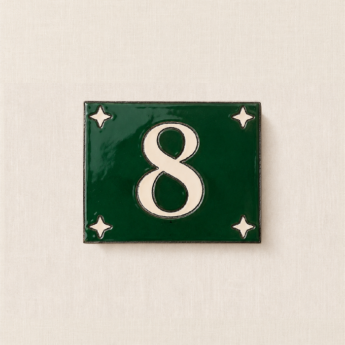 Plaque numéro rue vert Alhambra