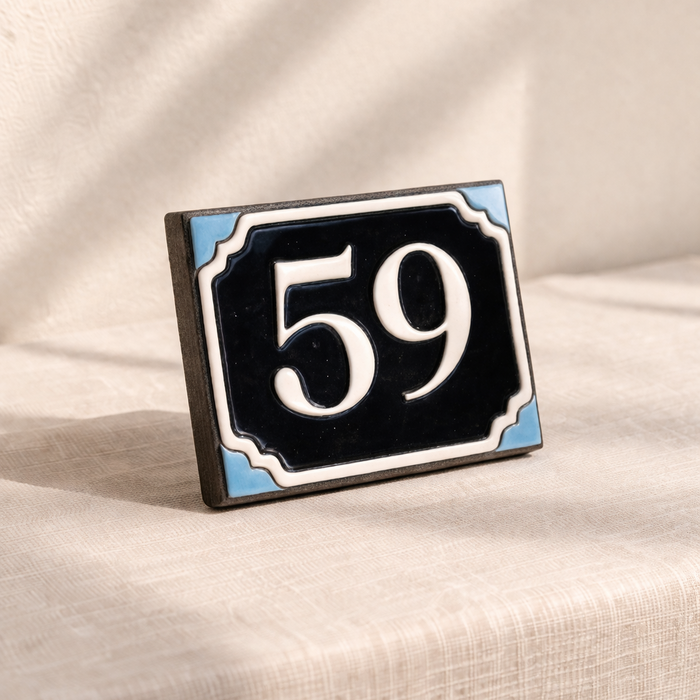 Plaque numéro Antique bleue marine
